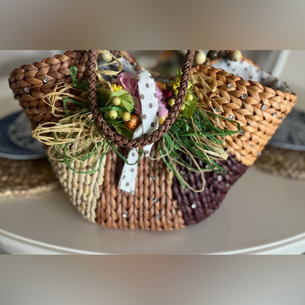 Handcrafted Multicolor Woven Bag- Gently worn